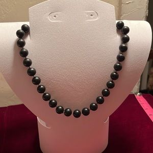 2/15 Vintage large black bead necklace